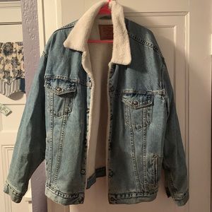 Vintage 90s Levi’s Denim Sherpa Jacket Men’s XL